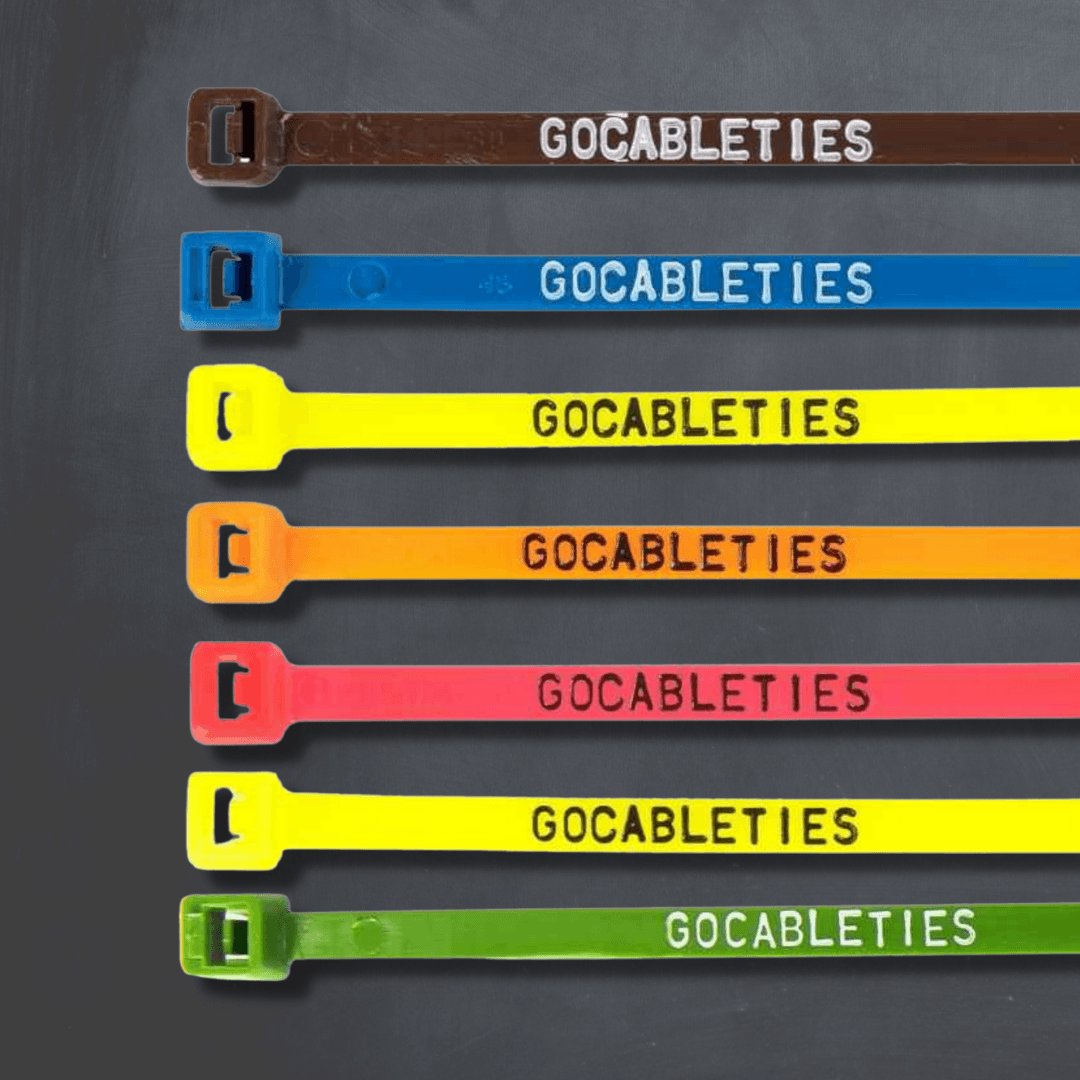 Printed and colored zip ties for identification